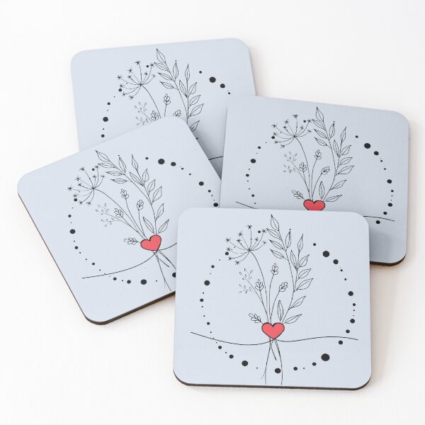 Item preview, Wildflower bouquet with red heart designed and sold by 247DesignStudio.