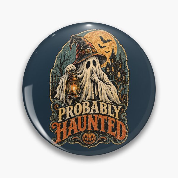 Item preview, Probably Haunted – Spooky Vintage Halloween Ghost. designed and sold by Endless7Art.