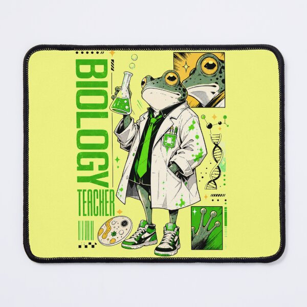 Item preview, Cool Green Frog Biology Teacher - Funny Science Nerd & Lab Scientist Comic Art designed and sold by illeN-Art-World.