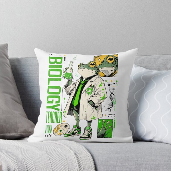 Item preview, Cool Green Frog Biology Teacher - Funny Science Nerd & Lab Scientist Comic Art designed and sold by illeN-Art-World.