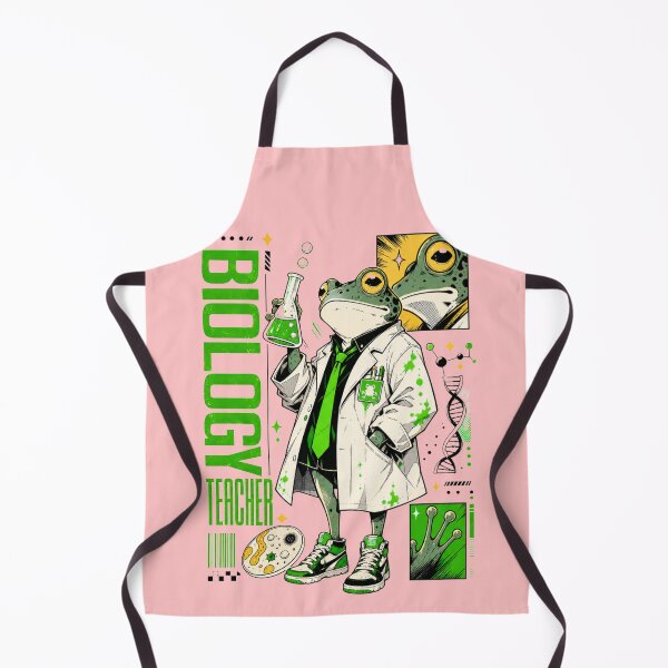 Item preview, Cool Green Frog Biology Teacher - Funny Science Nerd & Lab Scientist Comic Art designed and sold by illeN-Art-World.