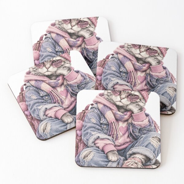 Item preview, Trendy Pink Streetwear Cat Design designed and sold by Gold Turtle  Lina.