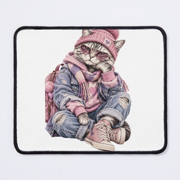 Item preview, Trendy Pink Streetwear Cat Design designed and sold by Gold Turtle  Lina.