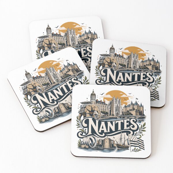 Item preview, Nantes sign with city symbols in vintage style designed and sold by 1enchik.