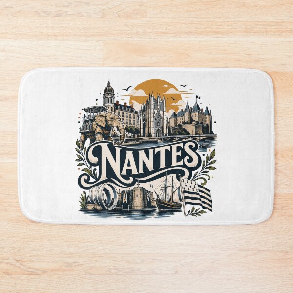 Item preview, Nantes sign with city symbols in vintage style designed and sold by 1enchik.