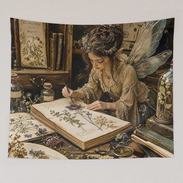 Item preview, Antique Herbarium Fairy Botanical Study designed and sold by Storybook Botanica.