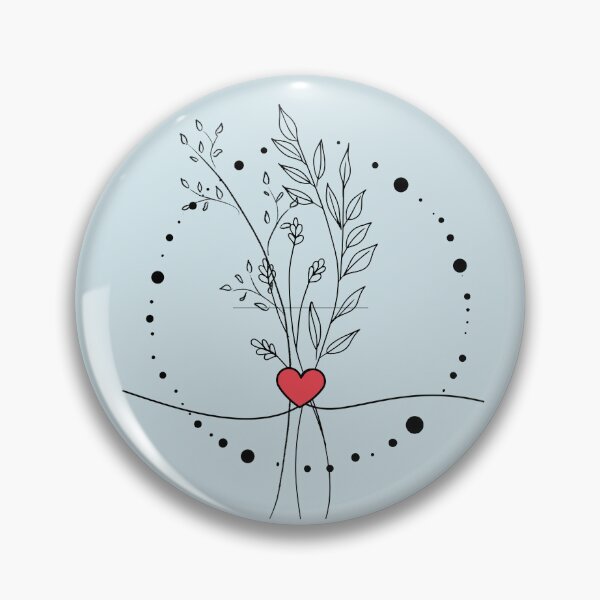 Item preview, Wildflower bouquet (black) with red heart designed and sold by 247DesignStudio.