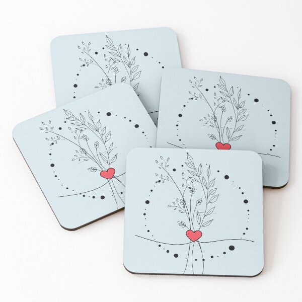 Item preview, Wildflower bouquet (black) with red heart designed and sold by 247DesignStudio.