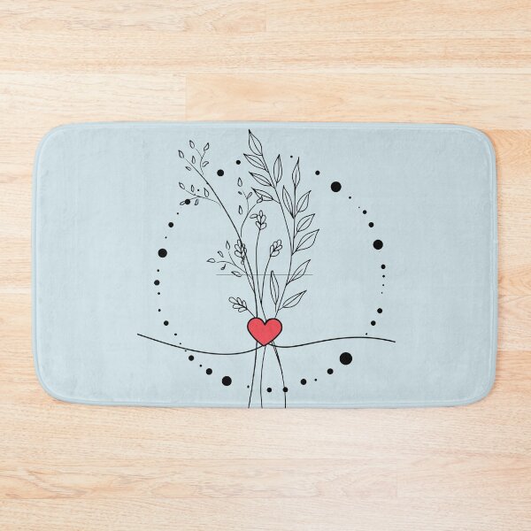 Item preview, Wildflower bouquet (black) with red heart designed and sold by 247DesignStudio.