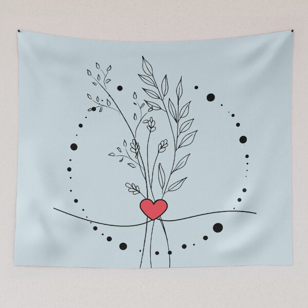 Item preview, Ramo de flores silvestres (negro) con corazón rojo designed and sold by 247DesignStudio.