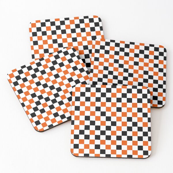 Item preview, Orange Black White Checkered Pattern Design   designed and sold by PatternTitan.