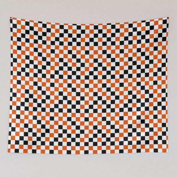 Item preview, Orange Black White Checkered Pattern Design   designed and sold by PatternTitan.