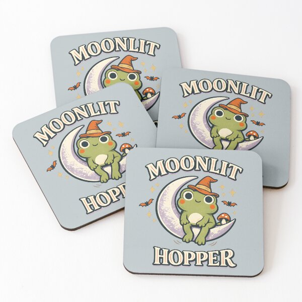 Item preview, Moonlit Hopper Retro Celestial Frog With Mushroom And Bats designed and sold by  MAD's Recreation Studio.
