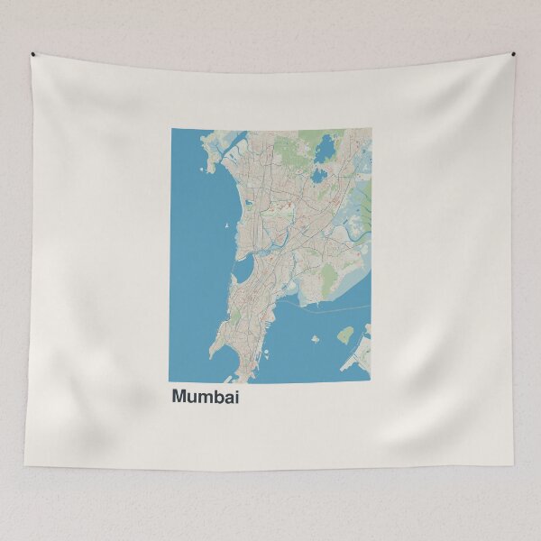 Aperçu de l'œuvre Carte minimaliste de Mumbai créée et vendue par MapsNerd.