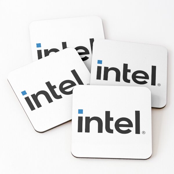 Item preview, Intel Technology Company Logo Black Wordmark with Blue Square Icon designed and sold by fancwbq.