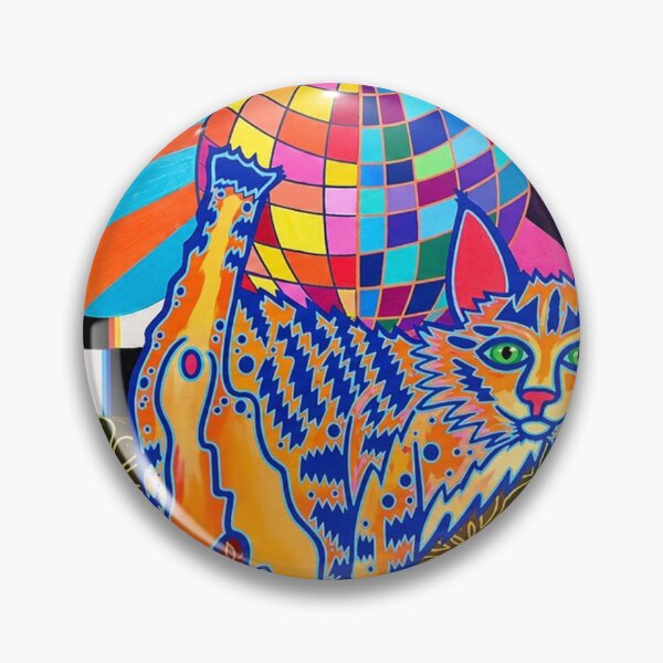 Item preview, Disco Cat Party – Psychedelic Rainbow Cat Art designed and sold by artbycassia.