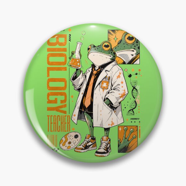 Item preview, Retro Orange Frog Biology Teacher - Quirky STEM Educator & Science Student Gift designed and sold by illeN-Art-World.