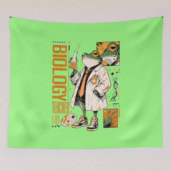 Item preview, Retro Orange Frog Biology Teacher - Quirky STEM Educator & Science Student Gift designed and sold by illeN-Art-World.