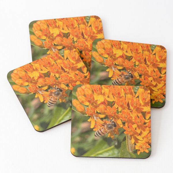 Item preview, Orange Flowers with Bee designed and sold by CiciLovesCoffee.