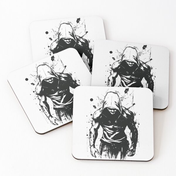 Item preview, Dark Hooded Shadow Assassin Ink Splatter Graphic designed and sold by ERODED SELF.