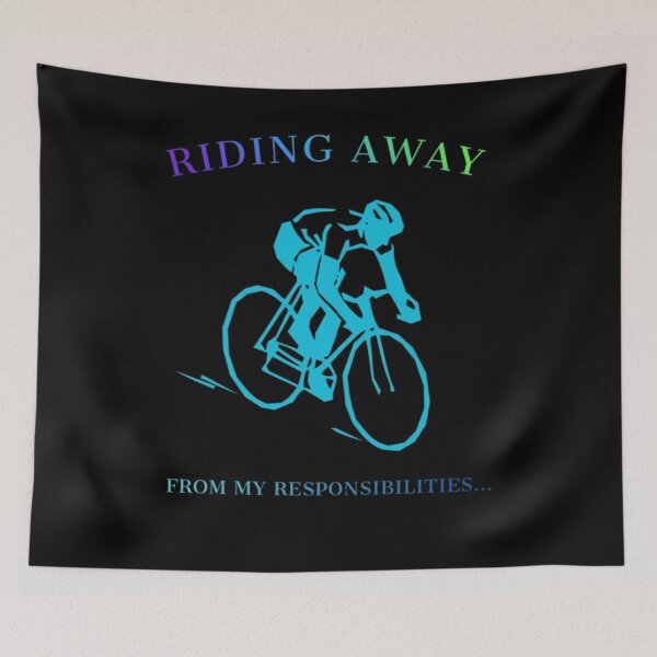 Item preview, Copy of Riding Away From My Responsibilities Bicyclist Graphic designed and sold by Nabutami.