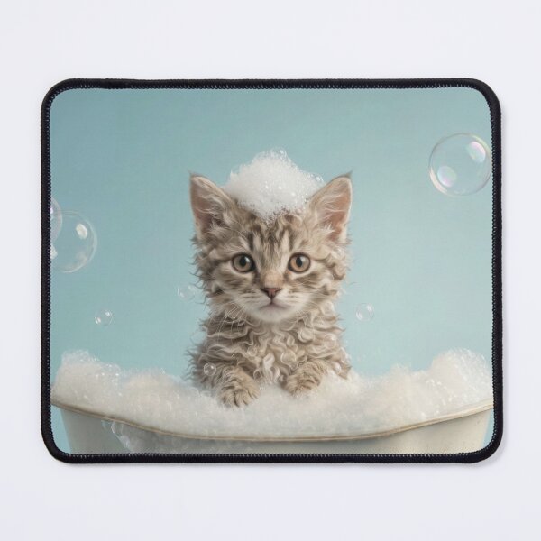 Item preview, Baby LaPerm Cat Bubble Bath Cute Nursery Bathroom Art designed and sold by LazyOwlStore.