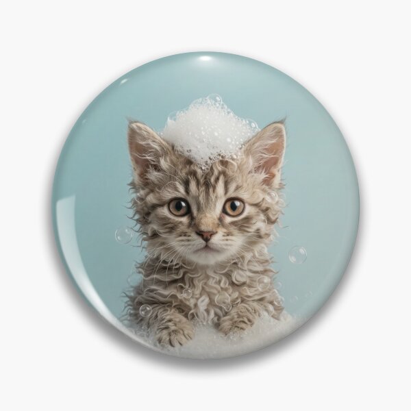 Item preview, Baby LaPerm Cat Bubble Bath Cute Nursery Bathroom Art designed and sold by LazyOwlStore.
