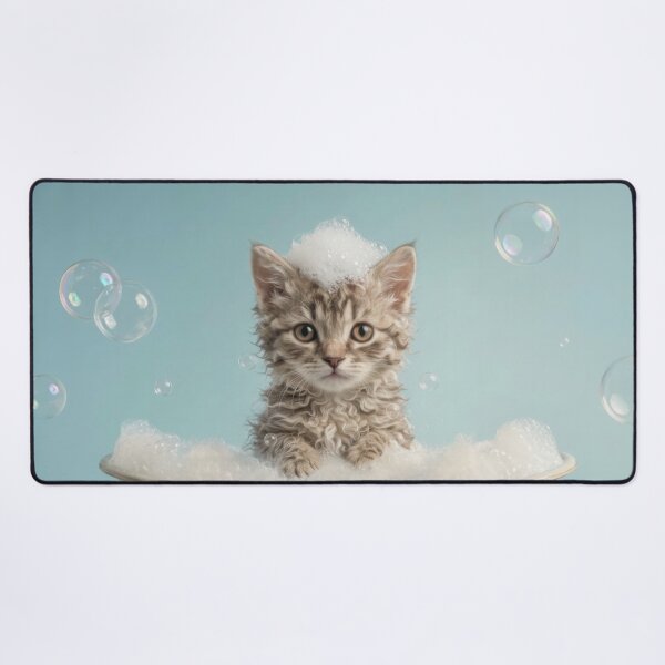 Item preview, Baby LaPerm Cat Bubble Bath Cute Nursery Bathroom Art designed and sold by LazyOwlStore.