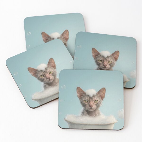 Item preview, Baby Lykoi Cat Bubble Bath Cute Nursery Bathroom Wall Art designed and sold by LazyOwlStore.