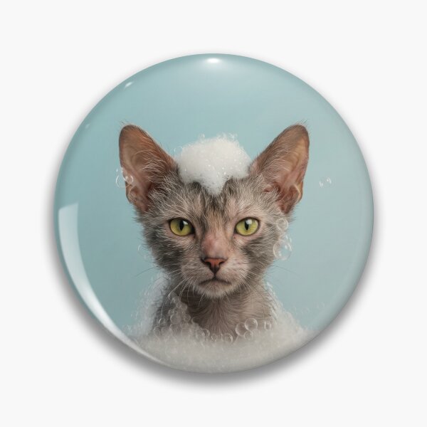 Item preview, Baby Lykoi Cat Bubble Bath Cute Nursery Bathroom Wall Art designed and sold by LazyOwlStore.