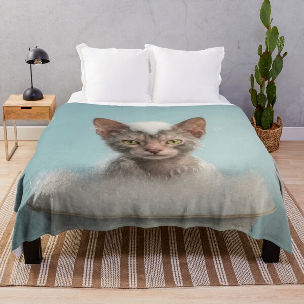 Item preview, Baby Lykoi Cat Bubble Bath Cute Nursery Bathroom Wall Art designed and sold by LazyOwlStore.
