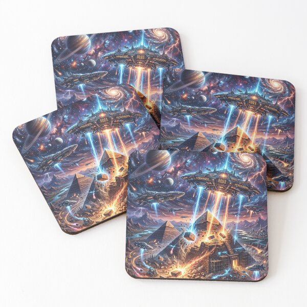 Item preview, Aliens Building Pyramids | Sci Fi Fantasy Art designed and sold by Artsy Universe.