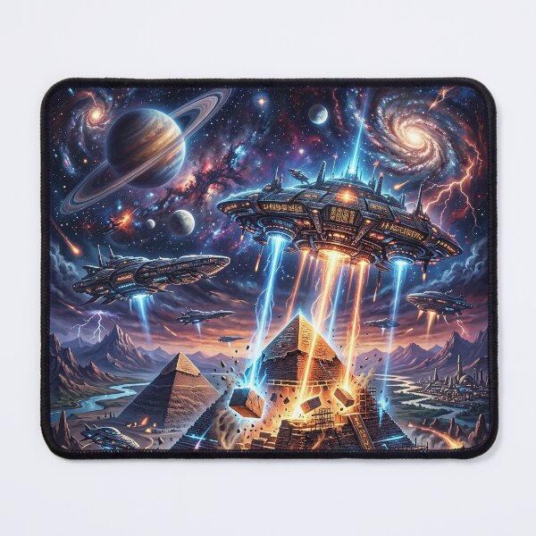 Item preview, Aliens Building Pyramids | Sci Fi Fantasy Art designed and sold by Artsy Universe.