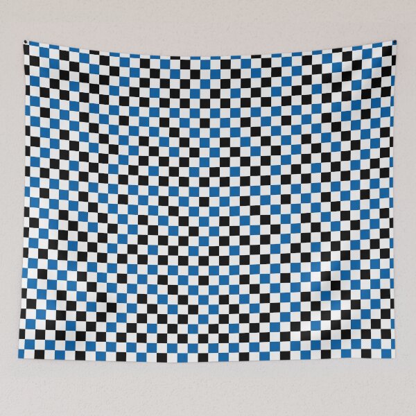 Item preview, Blue Black White Checkered Pattern Design   designed and sold by PatternTitan.