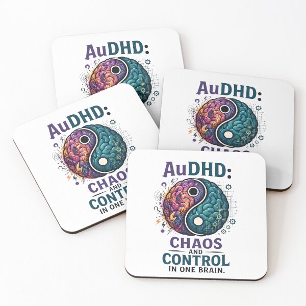 Item preview, AuDHD Chaos and Control In One Brain - Funny Yin Yang Brain ADHD Autism designed and sold by Neurospicy Trolls.