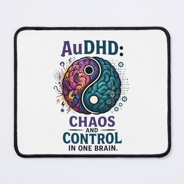 Item preview, AuDHD Chaos and Control In One Brain - Funny Yin Yang Brain ADHD Autism designed and sold by Neurospicy Trolls.