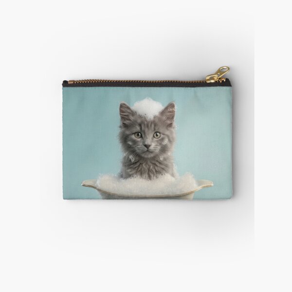 Item preview, Baby Nebelung Cat Bubble Bath Cute Nursery Bathroom Art designed and sold by LazyOwlStore.