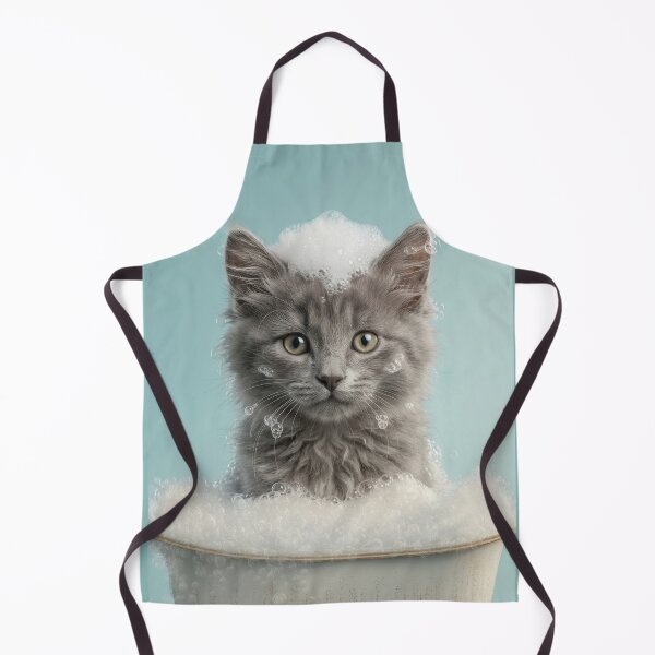 Item preview, Baby Nebelung Cat Bubble Bath Cute Nursery Bathroom Art designed and sold by LazyOwlStore.