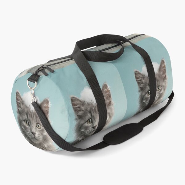 Item preview, Baby Nebelung Cat Bubble Bath Cute Nursery Bathroom Art designed and sold by LazyOwlStore.