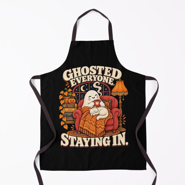 Item preview, Funny Ghosted Everyone Staying In Halloween Introvert Cozy Ghost Cat designed and sold by Nordo Studio.