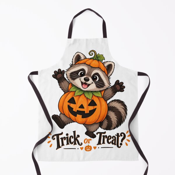Item preview, Trick or Treat – Cute Halloween Raccoon with Pumpkin designed and sold by LittleGinnyArt.