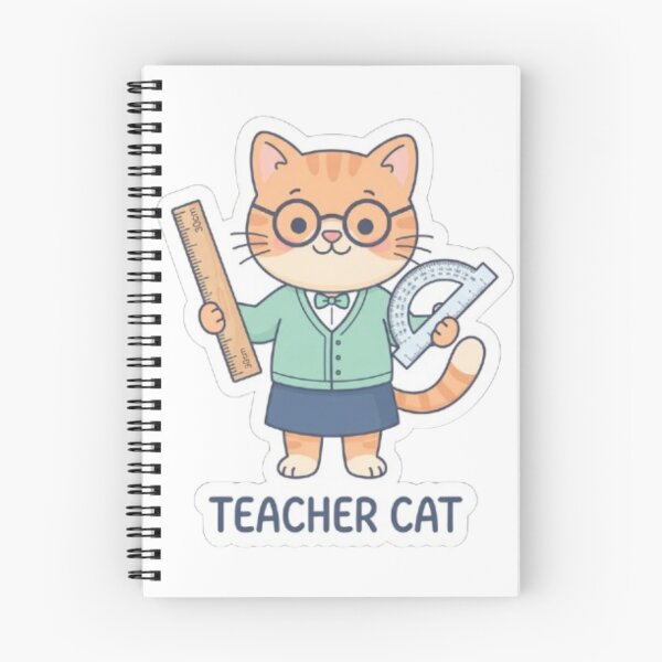 Item preview, Teacher Cat with Ruler and Protractor designed and sold by PrintforDesign.