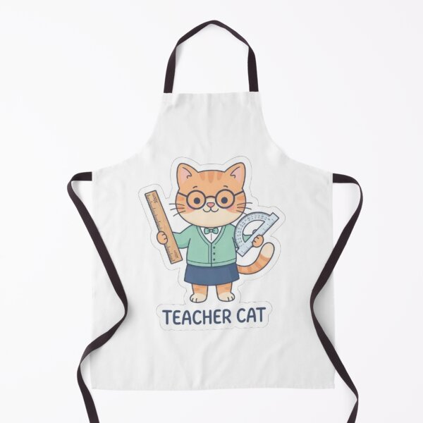 Item preview, Teacher Cat with Ruler and Protractor designed and sold by PrintforDesign.