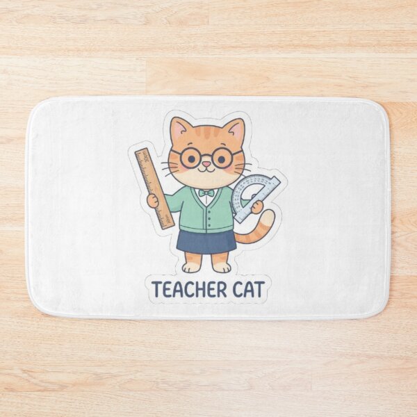 Item preview, Teacher Cat with Ruler and Protractor designed and sold by PrintforDesign.