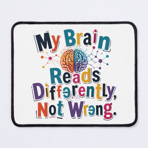 Item preview, My Brain Reads Differently Not Wrong - Dyslexia Awareness Colorful Brain designed and sold by Neurospicy Trolls.