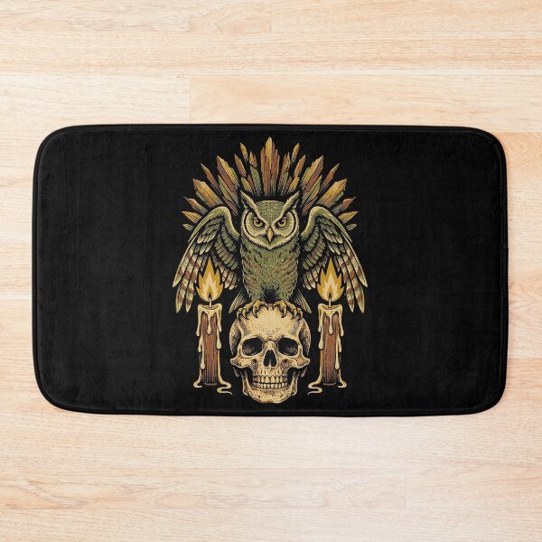 Item preview, Owl On Skull With Candles Print designed and sold by The Mellonaire.