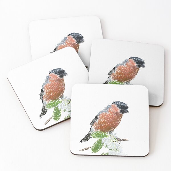 Item preview, Bullfinch on flowering branch designed and sold by TruemmerLiebe.