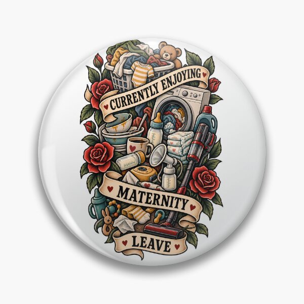 Item preview, Currently Enjoying Maternity Leave - Funny Mom Life Chaos Tattoo Style designed and sold by Neurospicy Trolls.