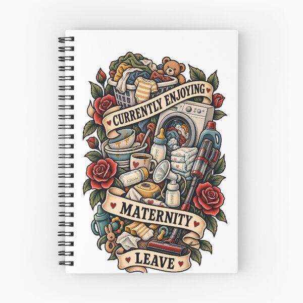 Item preview, Currently Enjoying Maternity Leave - Funny Mom Life Chaos Tattoo Style designed and sold by Neurospicy Trolls.