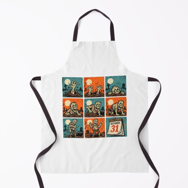 Item preview, Funny Retro Zombie Rising Graveyard Halloween Mascot Grid designed and sold by ElcastDesigns.